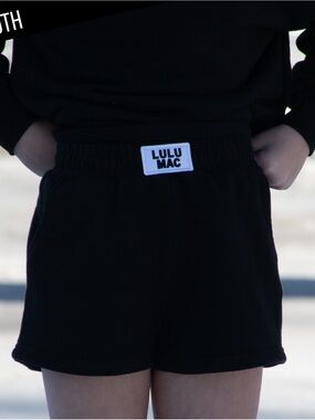 Lulu Mac Kids Black Terry Cloth Shorts
